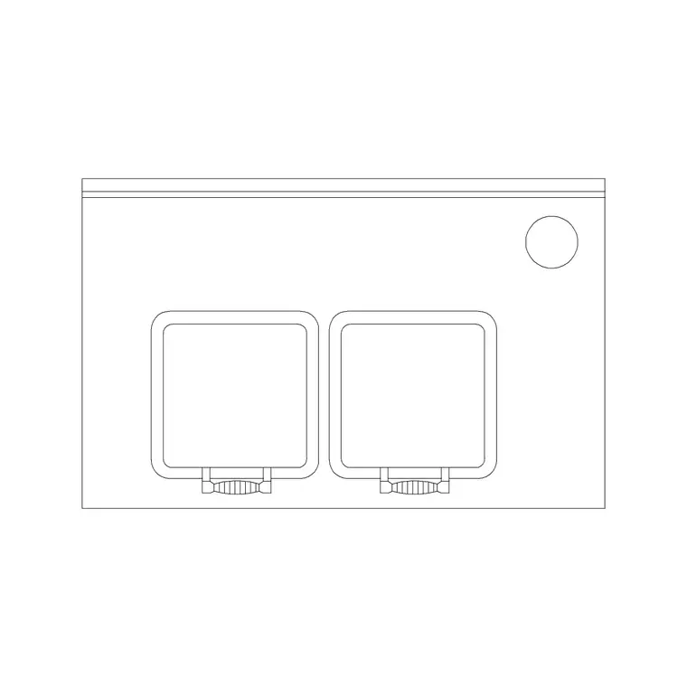 5 Stove Burner Rec1 DWG CAD block thumbnail — kitchen drawing