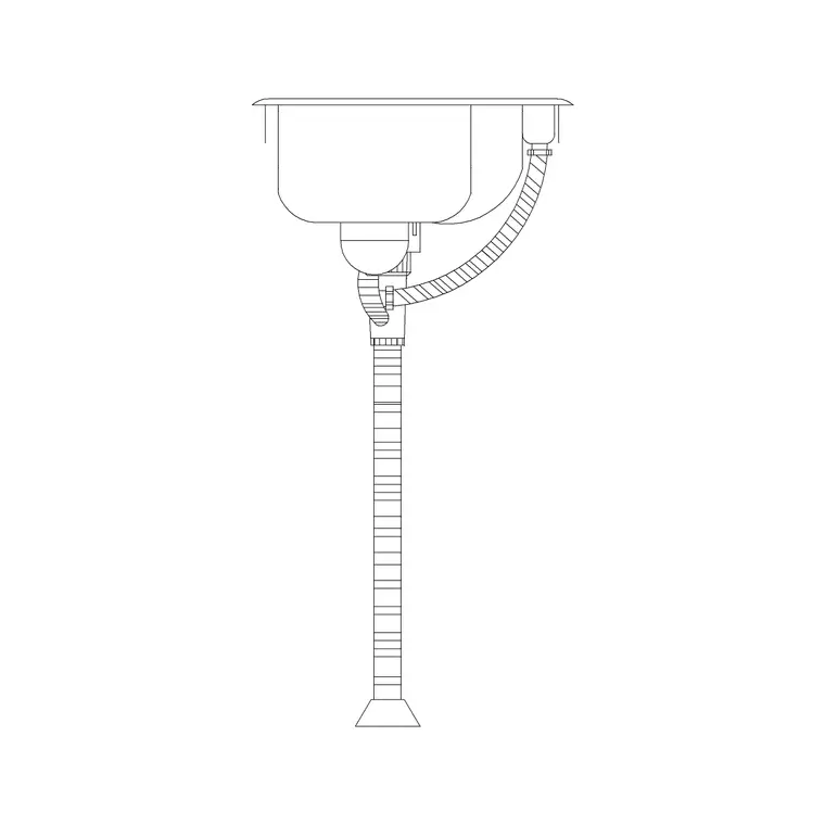 500mm Sink Elevation DWG CAD block thumbnail — sinks & faucets drawing