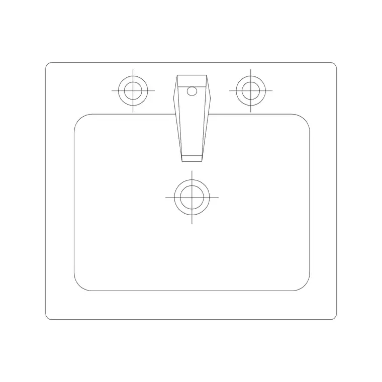500mm Sink Single Pv DWG CAD block thumbnail — sinks & faucets drawing