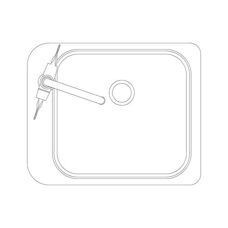 550mm Sink Single Pv DWG CAD block thumbnail — sinks & faucets drawing