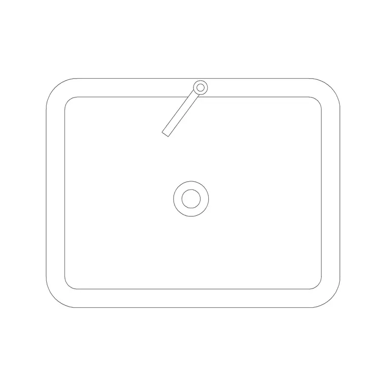 570mm Sink Single Pv DWG CAD block thumbnail — sinks & faucets drawing