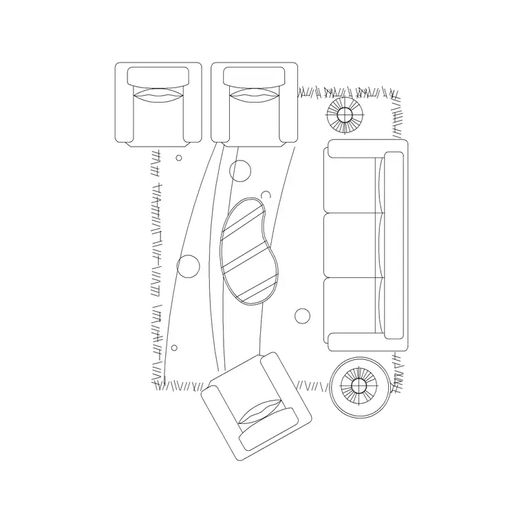 6 Seater Comfortable Sofa With Table DWG CAD block thumbnail — furniture drawing