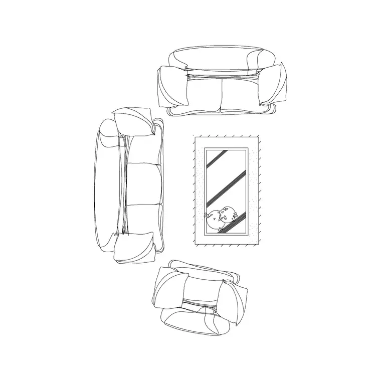 6 Seater Comfortable Sofa DWG CAD block thumbnail — furniture drawing