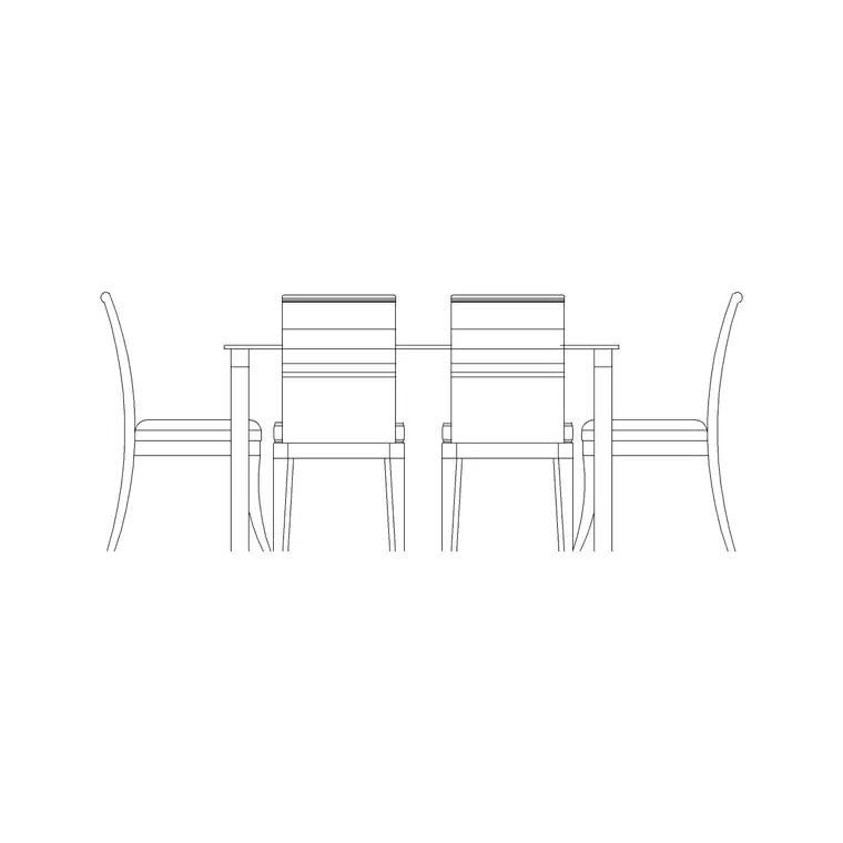 6P Dining Table Set Elevation DWG CAD block thumbnail — furniture drawing
