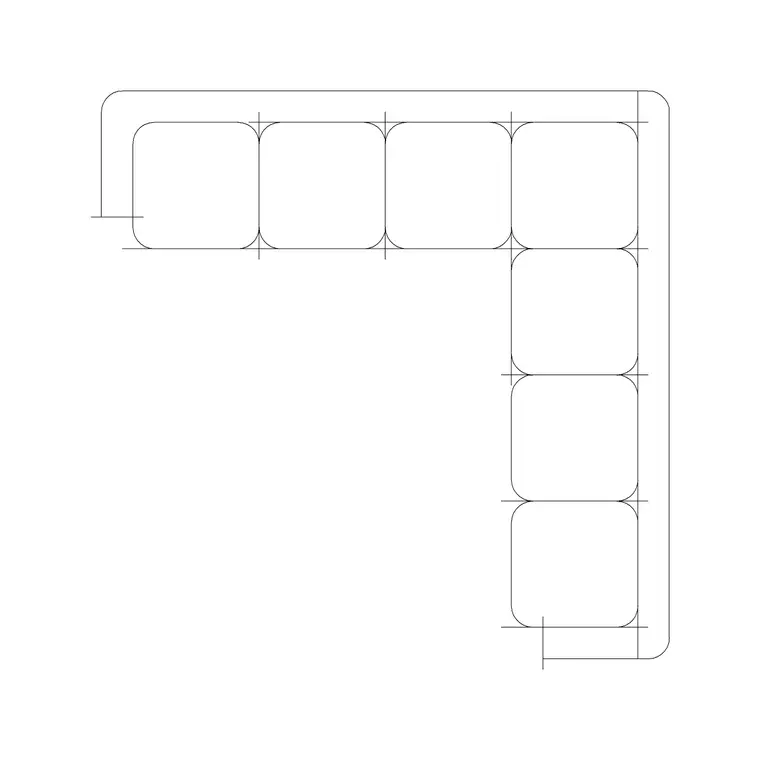 6 Seater L Shape Sofa DWG CAD block thumbnail — furniture drawing