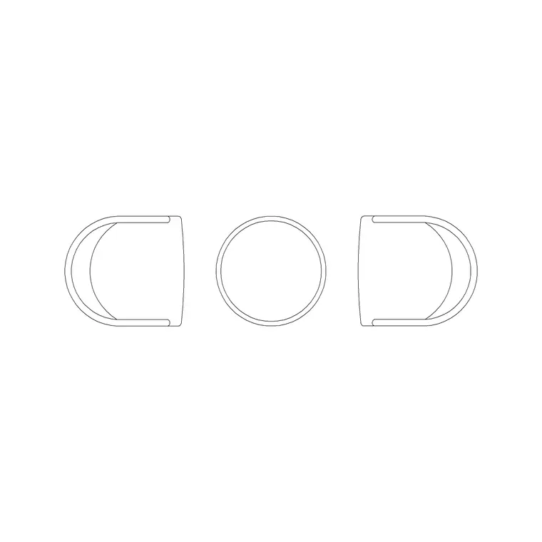 600mm Dia Table 2P DWG CAD block thumbnail — furniture drawing