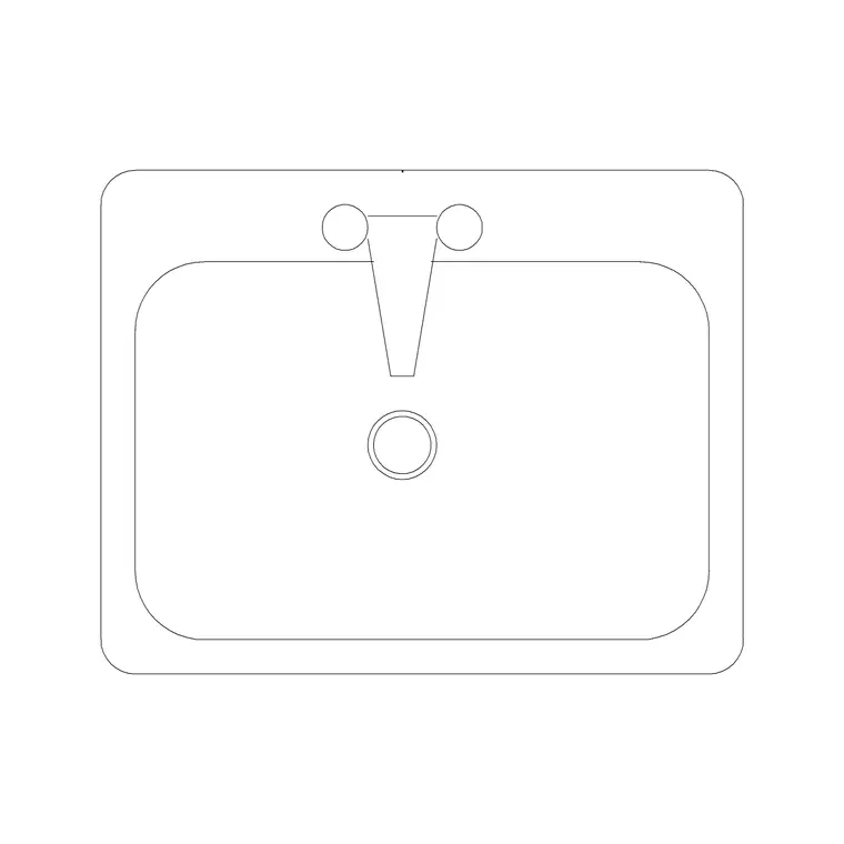 600mm Sink Single Pv DWG CAD block thumbnail — sinks & faucets drawing