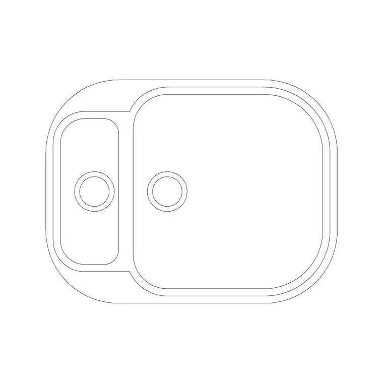610mm Sink Double Pv DWG CAD block thumbnail — sinks & faucets drawing