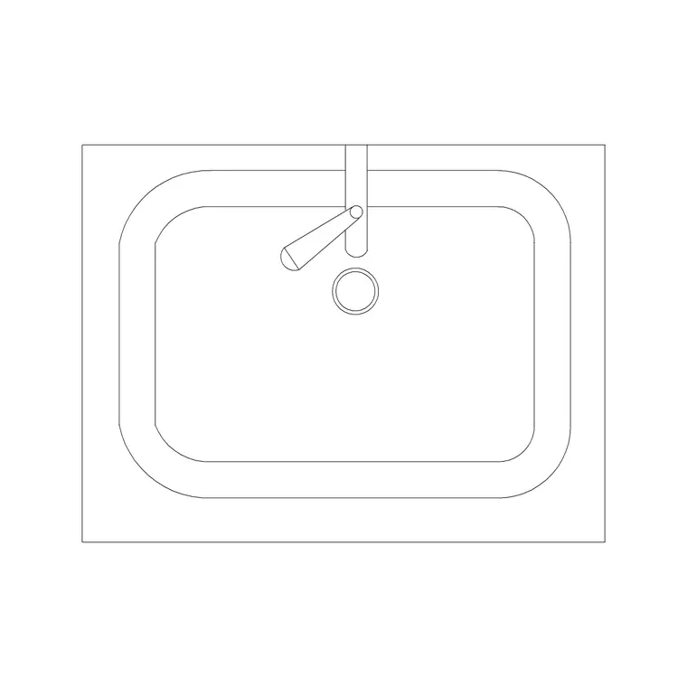 650mm Sink Single Pv DWG CAD block thumbnail — sinks & faucets drawing