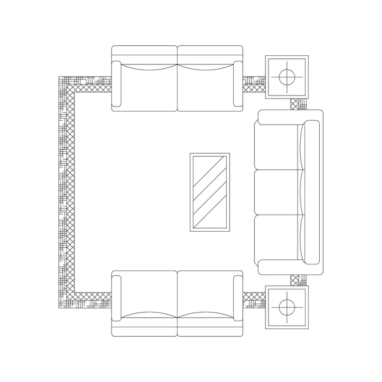 7p Sofa Set Contemp DWG CAD block thumbnail — furniture drawing