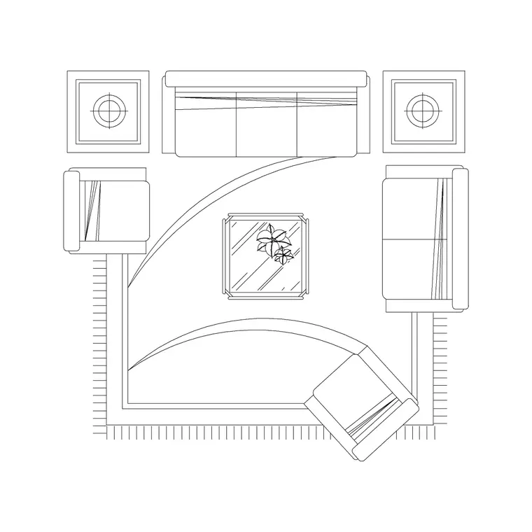 7P Sofa Set DWG CAD block thumbnail — furniture drawing