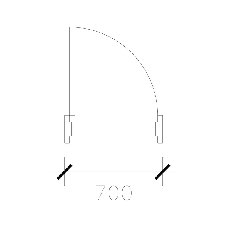 700 Mm Wide Door DWG CAD block thumbnail — doors drawing