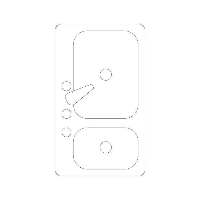 700mm Sink Double Pv Type A DWG CAD block thumbnail — sinks & faucets drawing