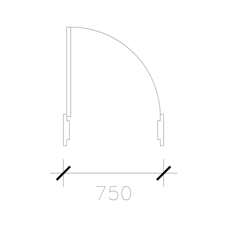 750 Mm Wide Door DWG CAD block thumbnail — doors drawing
