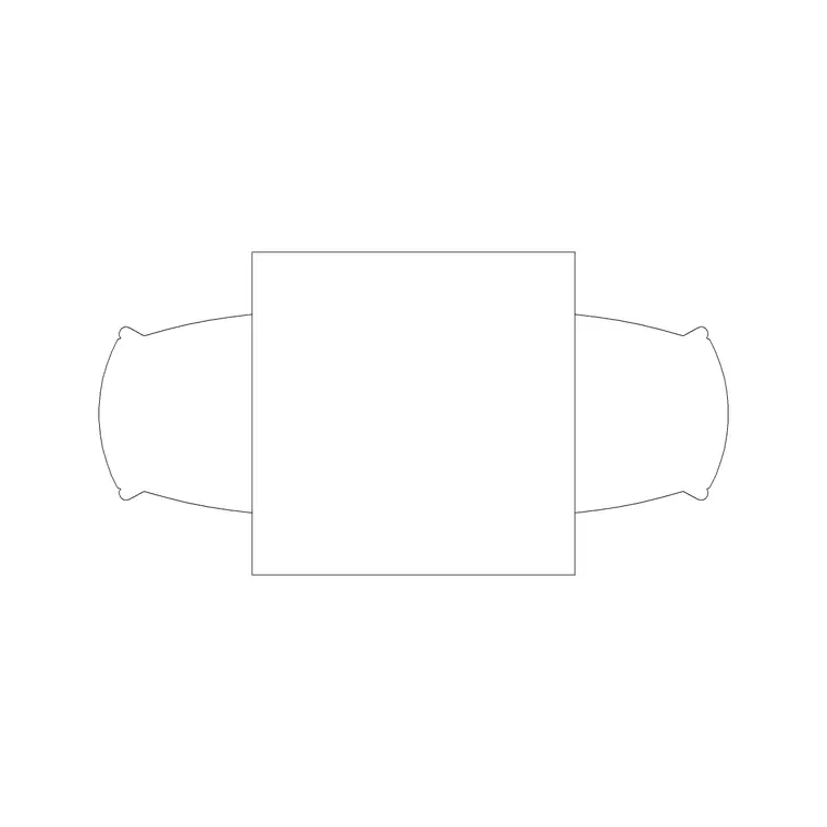 750mm Table 2P DWG CAD block thumbnail — furniture drawing