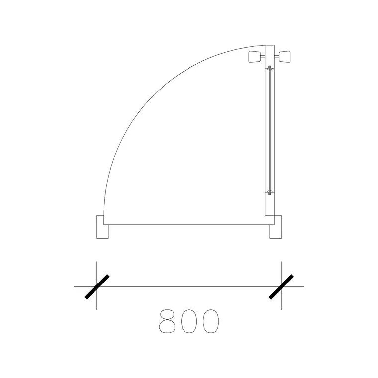 800 Mm Laminated Door With Frame & Lock DWG CAD block thumbnail — doors drawing