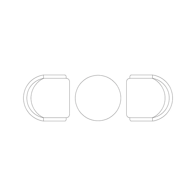 800mm Dia Table 2P DWG CAD block thumbnail — furniture drawing