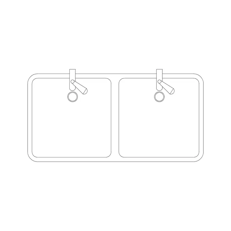800mm Sink Double Pv Type D DWG CAD block thumbnail — sinks & faucets drawing
