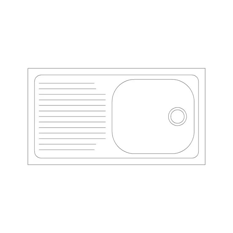 800mm Sink Single Pv DWG CAD block thumbnail — sinks & faucets drawing