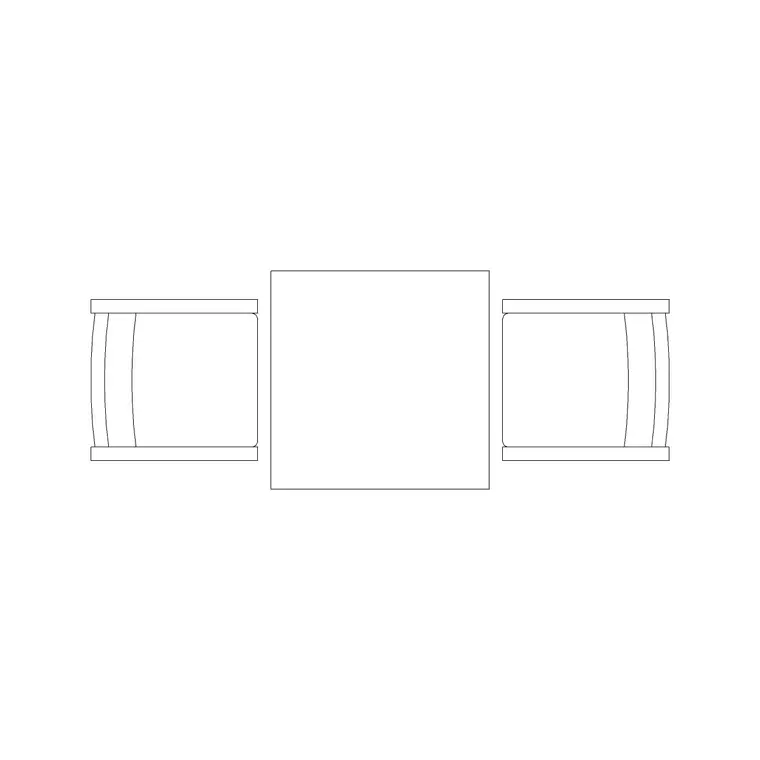 800mm Table 2P DWG CAD block thumbnail — furniture drawing