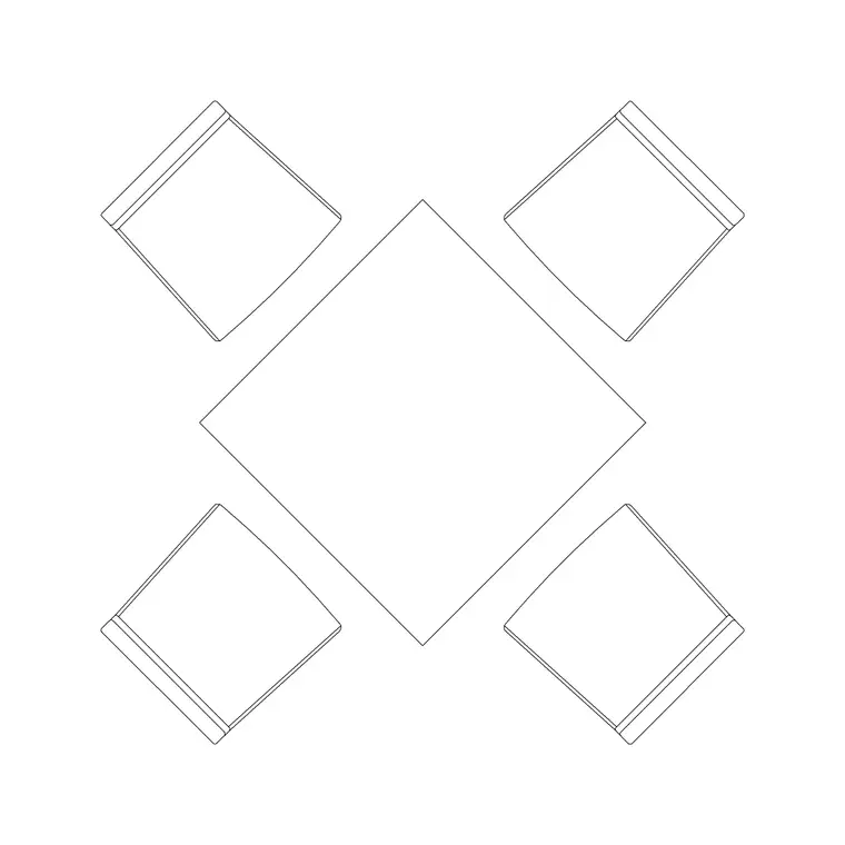 800mm Table 4P DWG CAD block thumbnail — furniture drawing