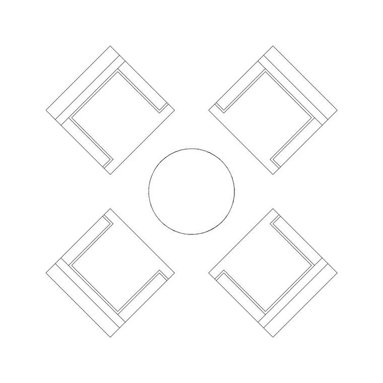800mm Table With Sofa DWG CAD block thumbnail — furniture drawing