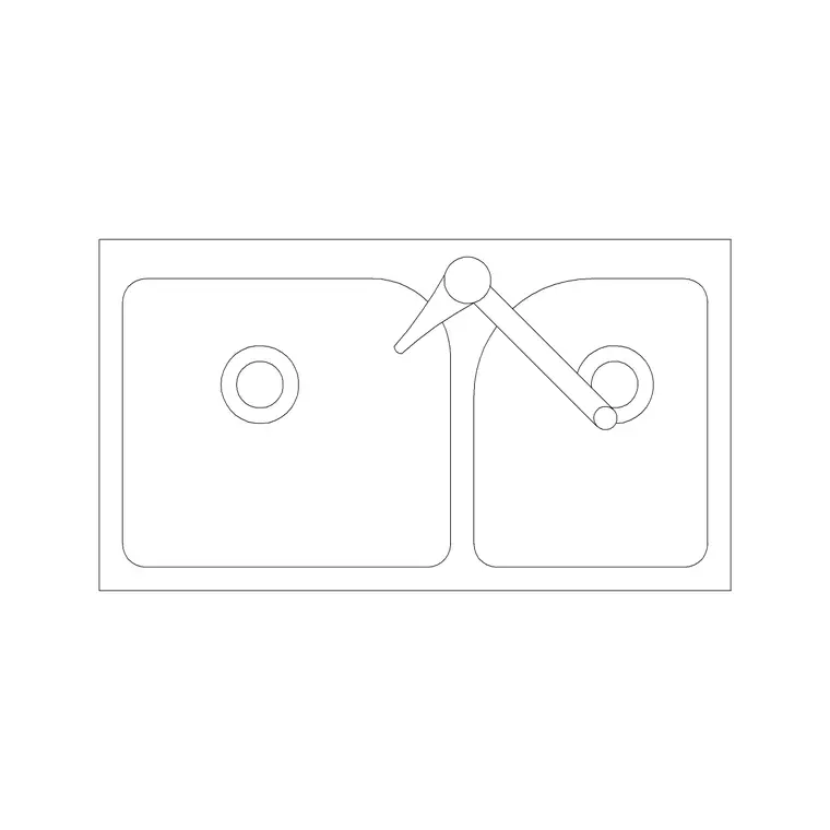 810mm Sink Single Pv DWG CAD block thumbnail — sinks & faucets drawing
