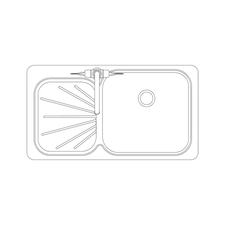 815mm Sink Single Pv DWG CAD block thumbnail — sinks & faucets drawing