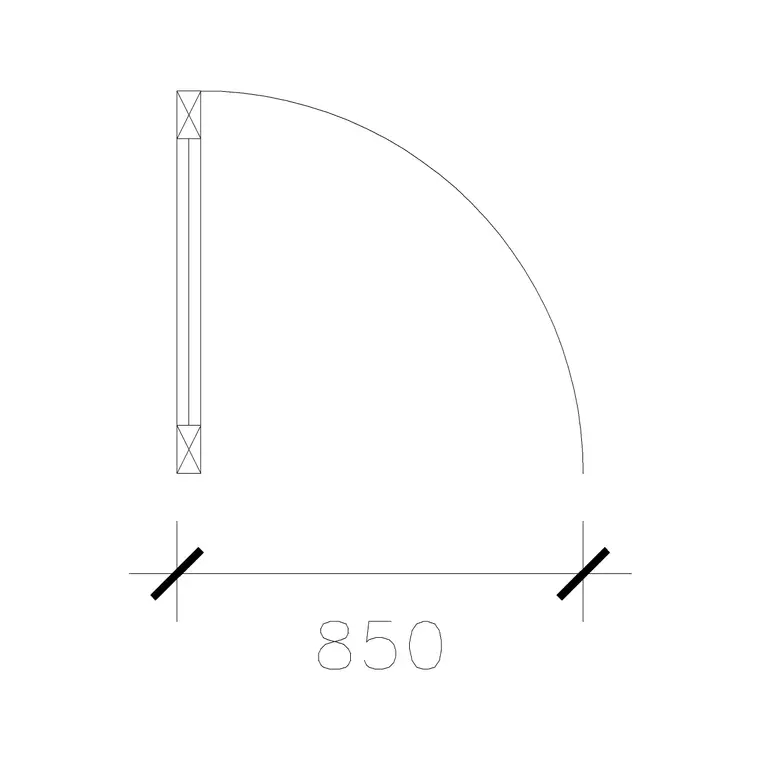 850 Mm Laminated Door DWG CAD block thumbnail — doors drawing