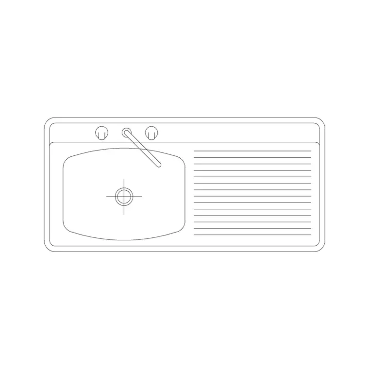 850mm Sink Single Pv Type B DWG CAD block thumbnail — sinks & faucets drawing
