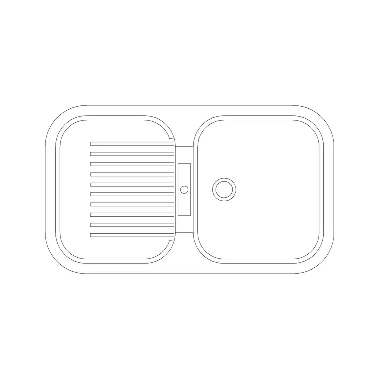 850mm Sink Single Pv Type C DWG CAD block thumbnail — sinks & faucets drawing