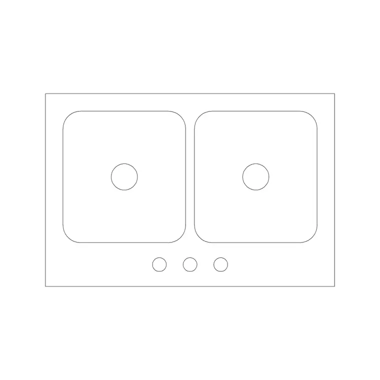 900mm Sink Double Type D DWG CAD block thumbnail — sinks & faucets drawing