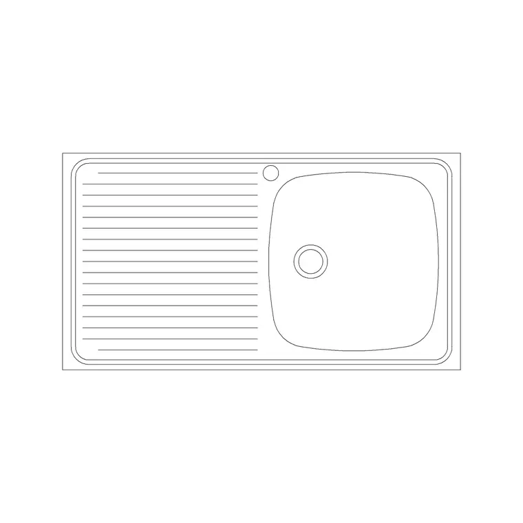 900mm Sink Single Pv Type B DWG CAD block thumbnail — sinks & faucets drawing