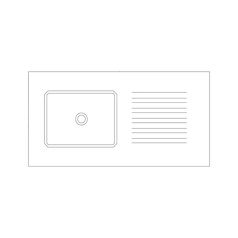 900mm Sink Single Pv Type C DWG CAD block thumbnail — sinks & faucets drawing