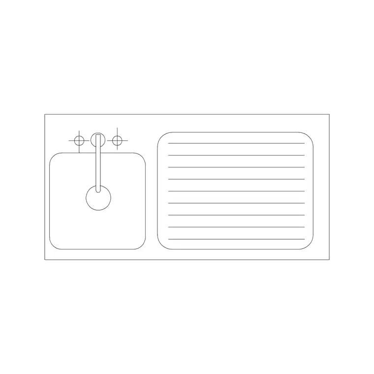 900mm Sink Single Pv DWG CAD block thumbnail — sinks & faucets drawing