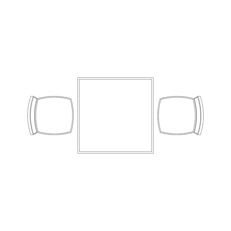 900mm Table 4P Sqaure DWG CAD block thumbnail — furniture drawing