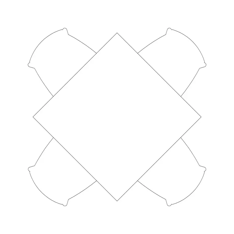 900mm Table 4P Type A DWG CAD block thumbnail — furniture drawing