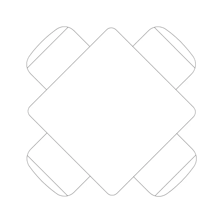 900mm Table 4P Type B DWG CAD block thumbnail — furniture drawing