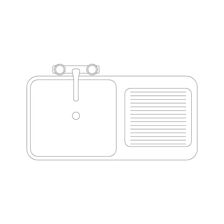 920mm Sink Double DWG CAD block thumbnail — sinks & faucets drawing