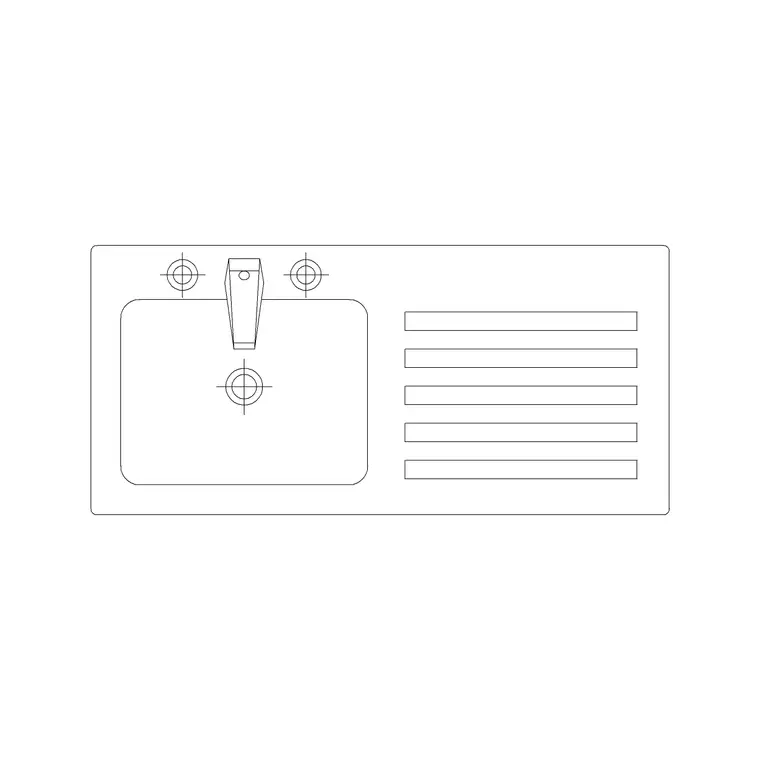 920mm Sink Single Pv Curve DWG CAD block thumbnail — sinks & faucets drawing