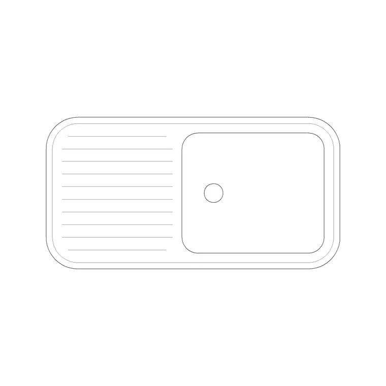 930mm Sink Single Pv Rec Type B DWG CAD block thumbnail — sinks & faucets drawing