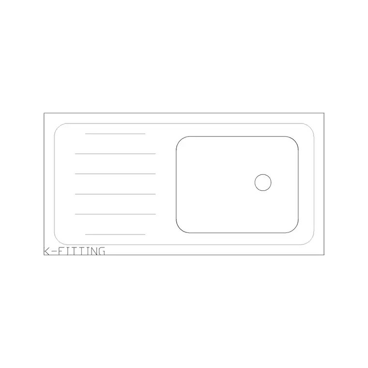 930mm Sink Single Pv Rec DWG CAD block thumbnail — sinks & faucets drawing