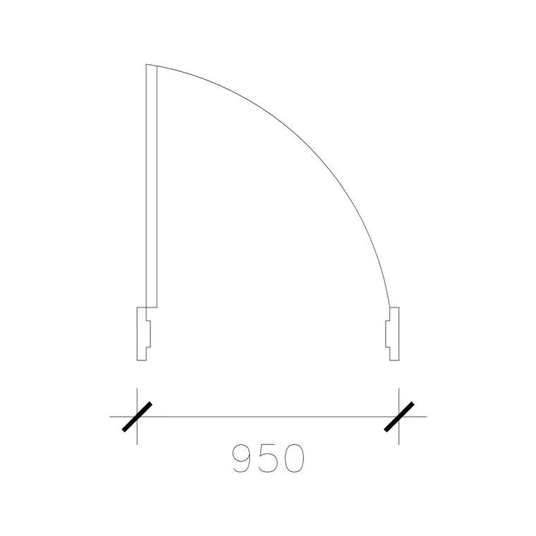 950 Mm Wide Door DWG CAD block thumbnail — doors drawing