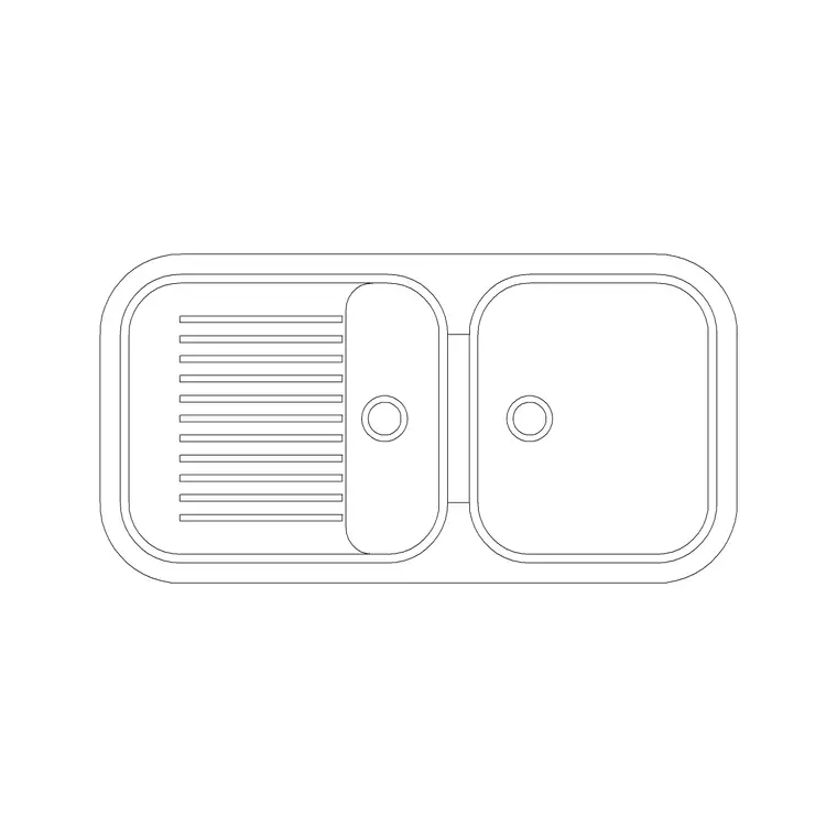 960mm Sink Double DWG CAD block thumbnail — sinks & faucets drawing