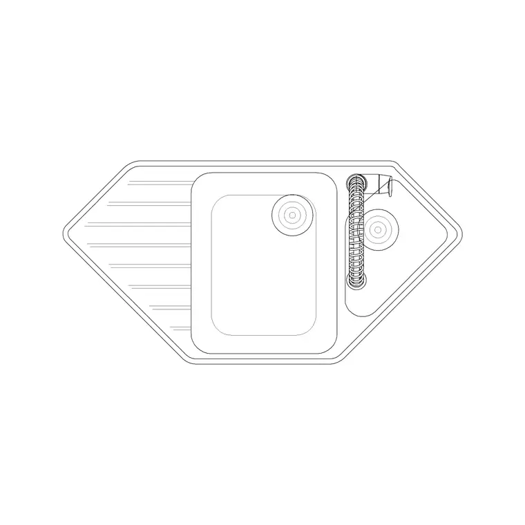 975mm Sink Single Pv DWG CAD block thumbnail — sinks & faucets drawing