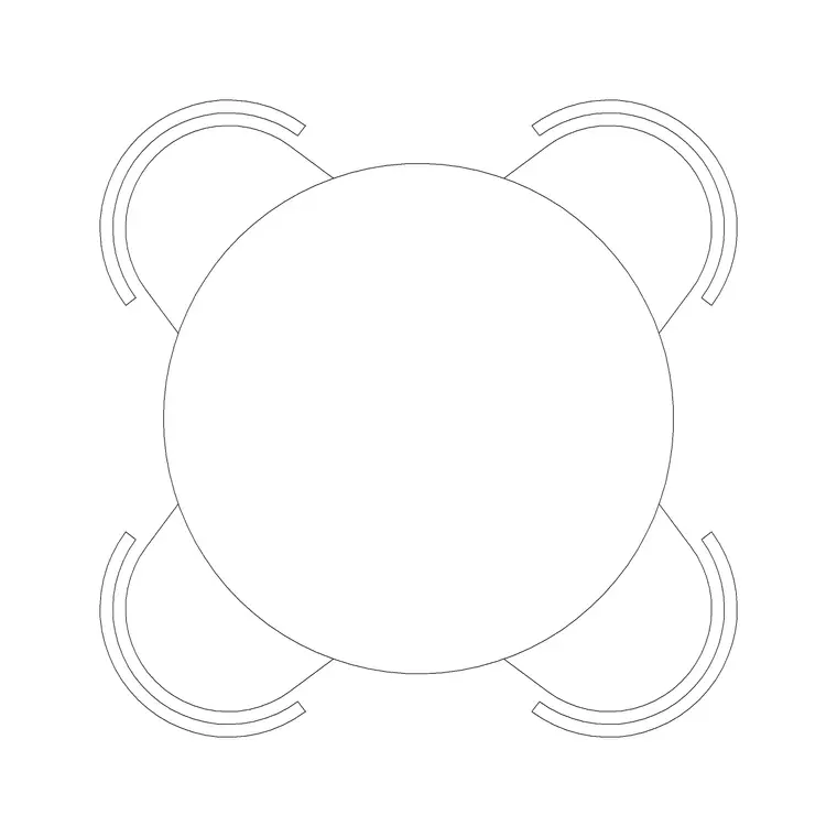 985mm Dia Table 4P DWG CAD block thumbnail — furniture drawing