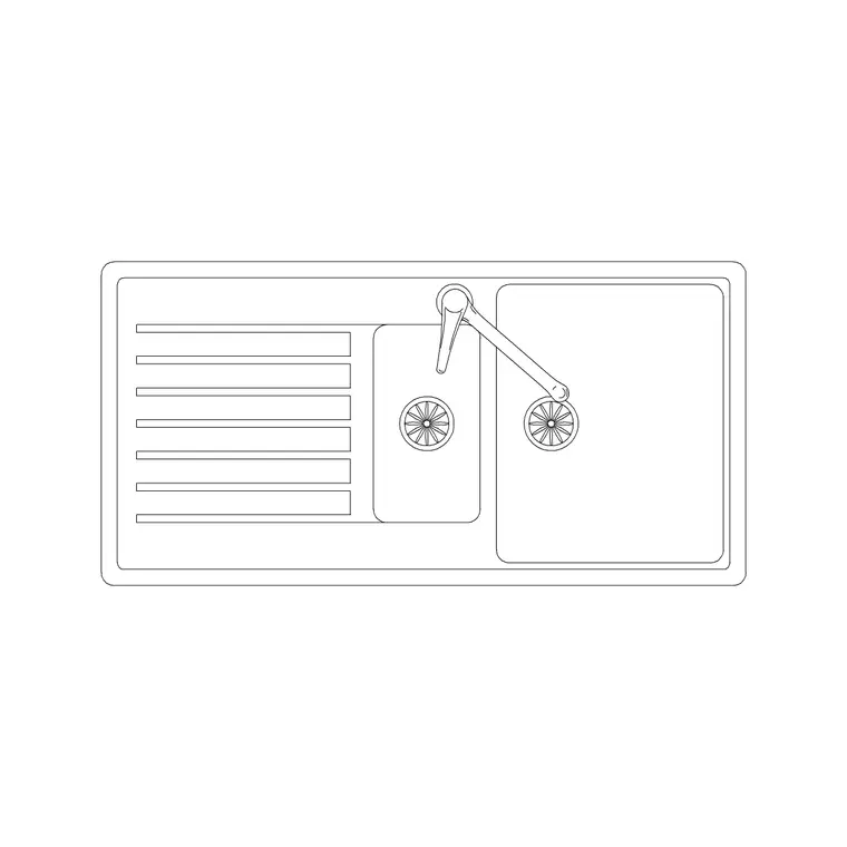 995mm Sink Double Pv DWG CAD block thumbnail — sinks & faucets drawing