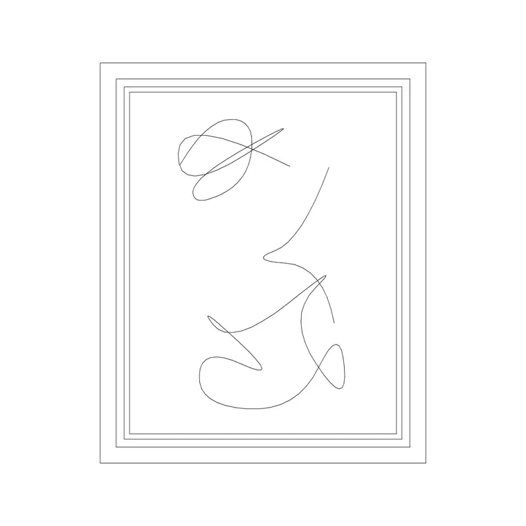 Abstract Art Frame 1 DWG CAD block thumbnail — accessories drawing