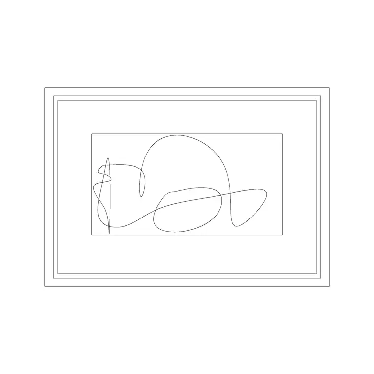Abstract Art Frame 3 DWG CAD block thumbnail — accessories drawing