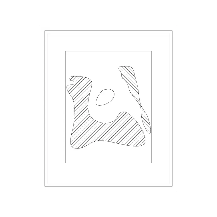 Abstract Art Frame 5 DWG CAD block thumbnail — accessories drawing